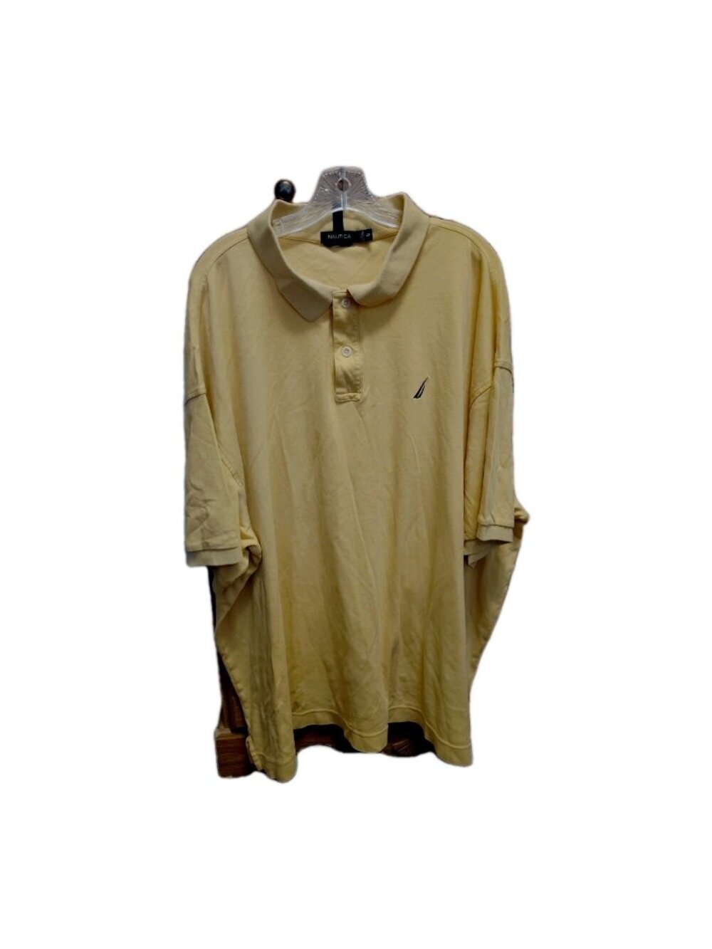 Nautica Premium Polo Shirt Men 4X Yellow Short Sleeve Stretch Logo Golf